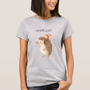 T-shirt Un hérisson par jour une pomme