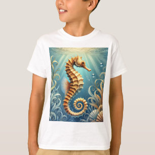 T-shirt Un hippocampe élégant nageant sous l'eau