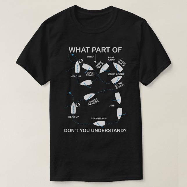 T-shirt Un homme à bord manoeuvre navigant voilier voilier (Design devant)