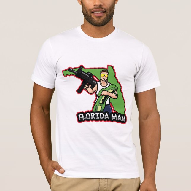 T-shirt Un homme de Floride avec Gator (Devant)