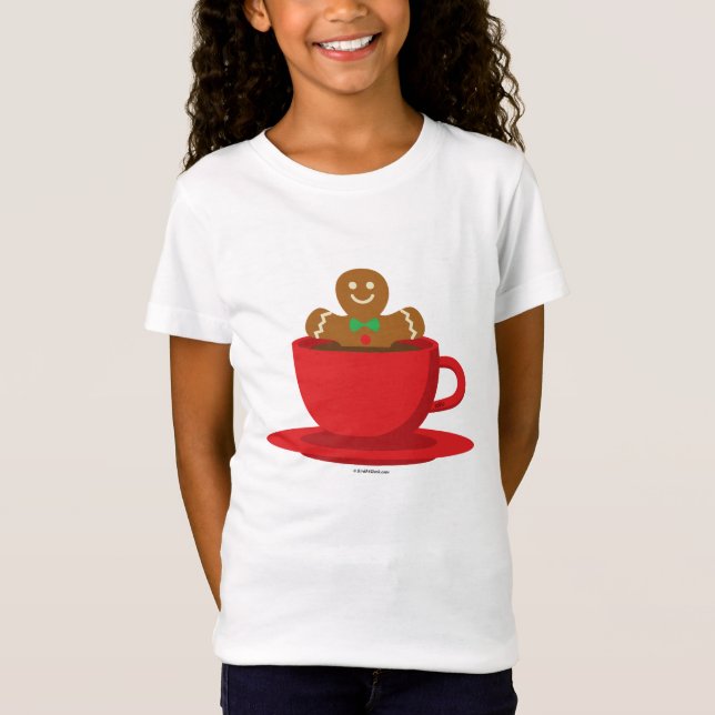 T-Shirt Un Homme En Pain D'Épice Se Détendre En Coupe Roug (Devant)