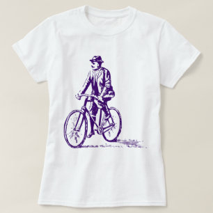 T-shirt Un homme en vélo - Violet profond