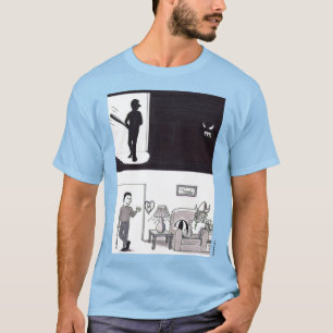 T-shirt Un Homme entre dans une chambre noire tenant une c