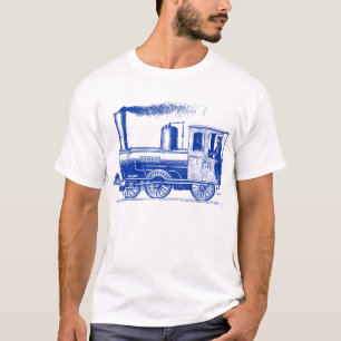 T-shirt Un homme et son train - Navy