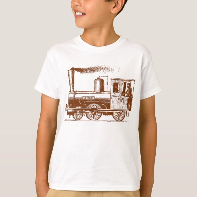 T-shirt Un homme et son train - Noyer (Devant)