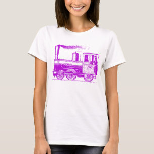 T-shirt Un homme et son train - Violet