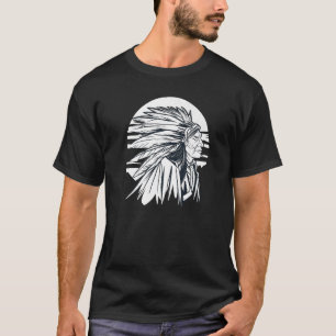 T-shirt Un Homme Indien Guerrier Avec Amérindien Pour L'Us