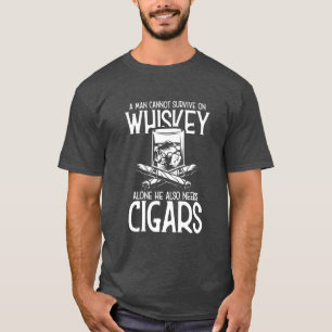 T-shirt Un Homme Qui Aime Le Whiskey Et Le Cigar