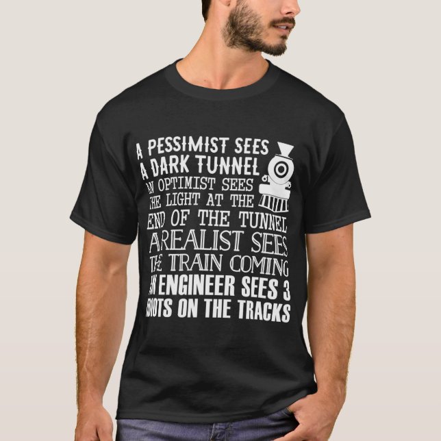T-shirt Un Ingénieur De Train Et 3 Idiots Drôle Plaisanter (Devant)