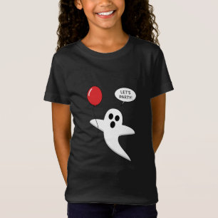 T-Shirt Un joli fantôme de dessin animé avec un ballon rou