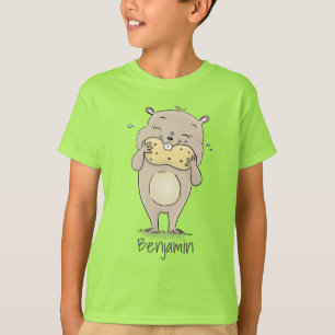 T-shirt Un joli hamster souriant avec un dessin animé d'ar