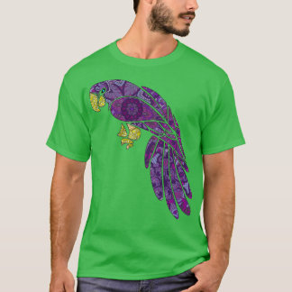 T-shirt Un joli mandala de perroquet violet