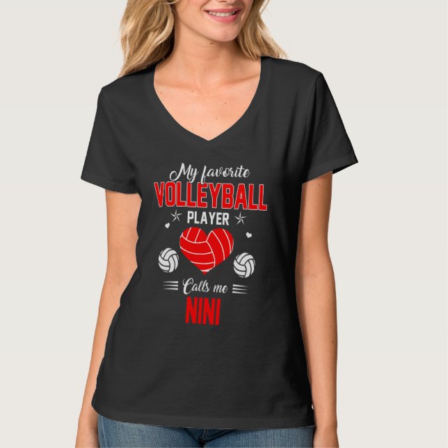 T-shirt Un joueur de volley-ball favori m'appelle la mère  (Devant)