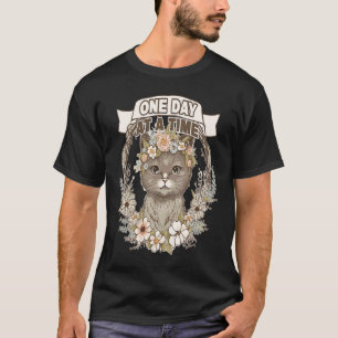 T-shirt Un Jour à la Fois Motivational Chat Bébé Santé Men