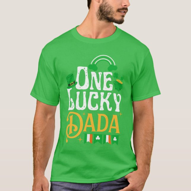 T-shirt Un Jour de la Saint Patrick Dada Lucky Funky Irlan (Devant)