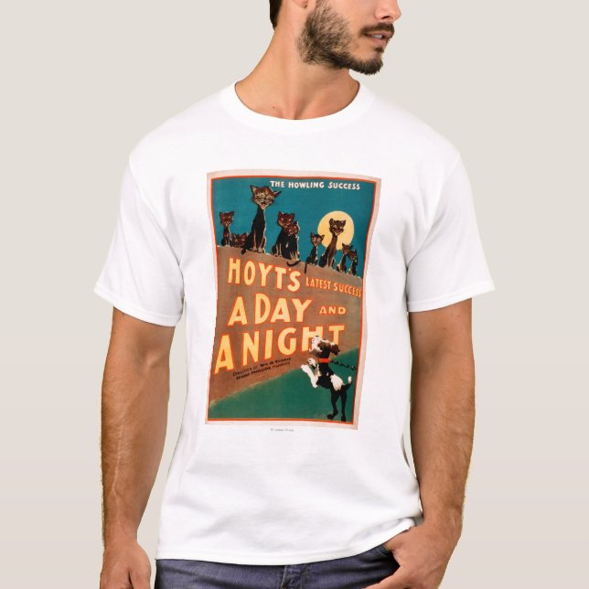 T-shirt "Un jour et chats et chiens d'une nuit" musicaux (Devant)