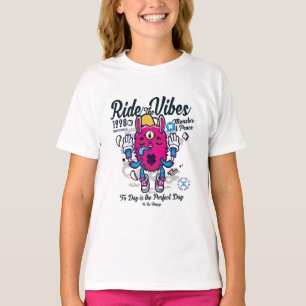 T-shirt Un jour idéal pour être heureux   Monstre drôle en