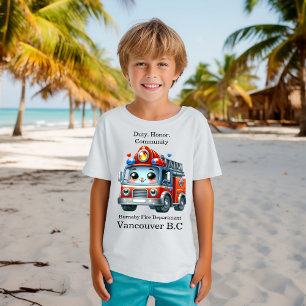T-shirt Un joyeux camion de pompier caricaturiste par jour