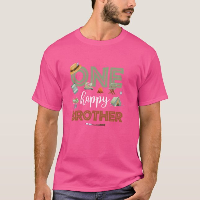 T-shirt Un Joyeux Camper Frère Premier Anniversaire Campin (Devant)