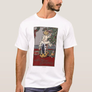 T-shirt Un joyeux ChristmasKid sur un cheval de basculage