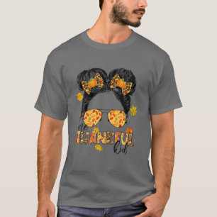T-shirt Un Joyeux Enfant Messy Bun Funny Automne Merci
