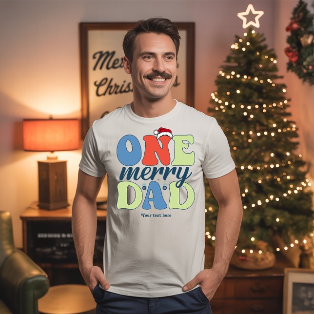 T-shirt Un Joyeux Papa Drôle Noël Vacances (One Merry Dad Funny Christmas Holiday T-Shirt)