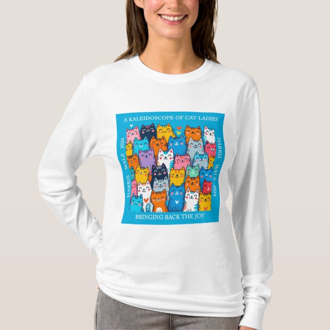 T-shirt Un kaléidoscope de femmes de chat pour Kamala Harr (Devant)