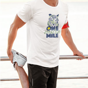 T-shirt Un kilomètre de plus Motivational Blue Tiger Homme