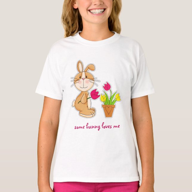 T-shirt Un Lapin M'Aime. Cadeau De Pâques (Devant)
