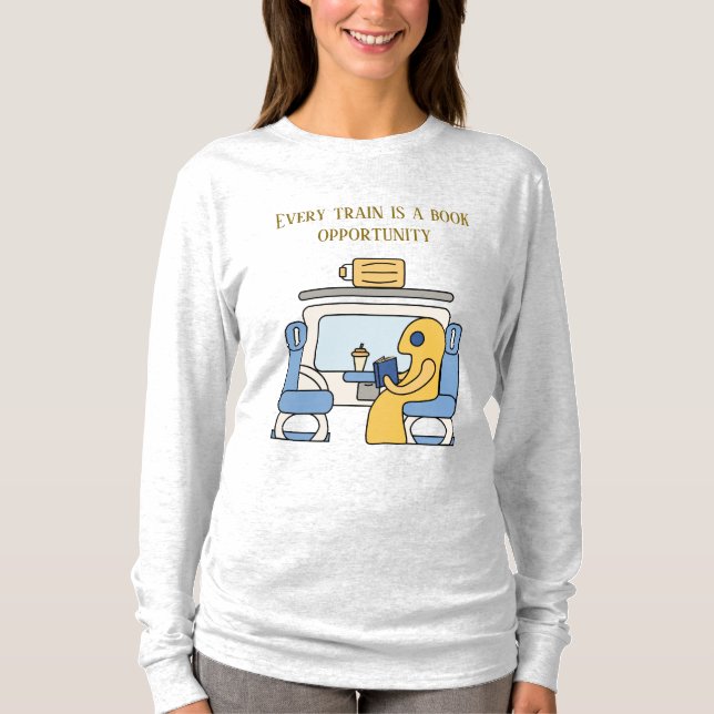 T-shirt Un lecteur de train mignon monstre (Devant)