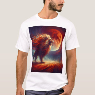 T-shirt Un lion majestueux sous la Lune du SANG.
