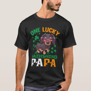 T-shirt Un Lucky Dachshund Papa Wiener Chien Papa St Patri