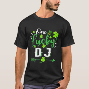 T-shirt Un Lucky DJ Music Shamrock Leprechaun Casquette St