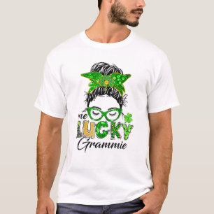 T-shirt Un Lucky Grammie Jour de la Saint Patrick Messy Bu