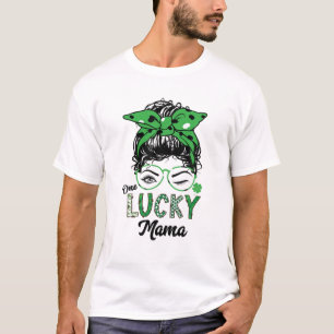 T-shirt Un Lucky Mama Jour de la Saint Patrick Dot Motif M