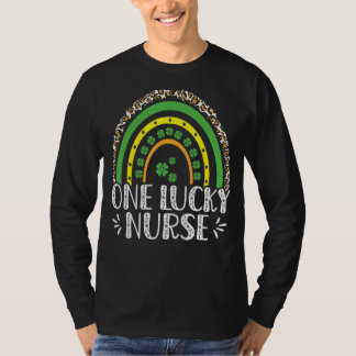 T-shirt Un Lucky Nurse Leopard Rainbow St Patrick S Jour S