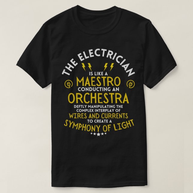 T-shirt Un Magicien Electricité Maestro Orchestra Electric (Design devant)