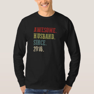 T-shirt Un Mari Awesome Depuis 2016 6 Mariage Anniversaire
