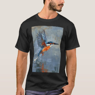 T-shirt Un martin-pêcheur volant au-dessus de l'eau, Oisea