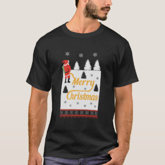 T-shirt Un mauvais pull de Noël, Père Noël en pleine neige