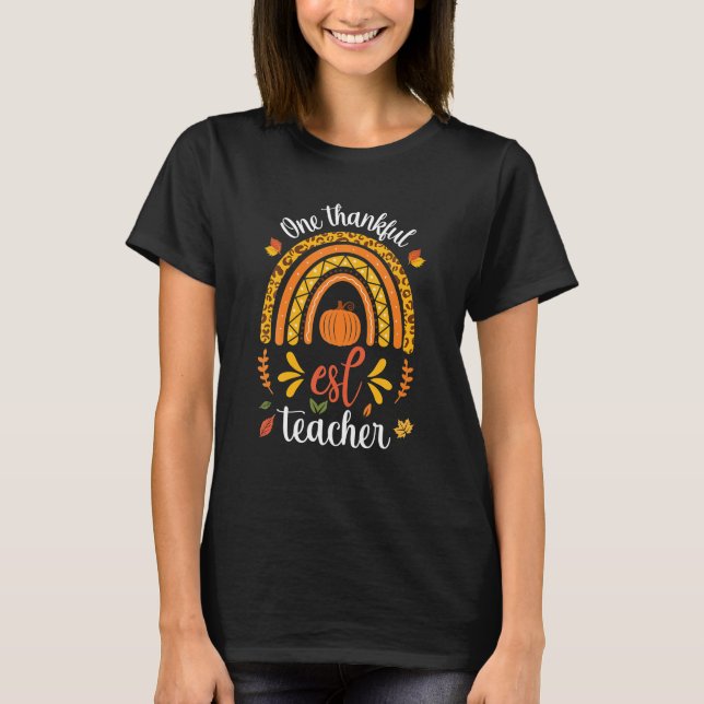 T-shirt Un Merci Enseignant de l'ESL Leopard Rainbow Women (Devant)