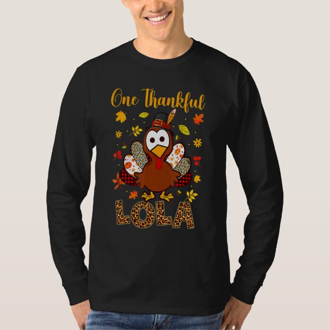 T-shirt Un Merci Lola Turquie Famille Leopart Thankgivin (Devant)