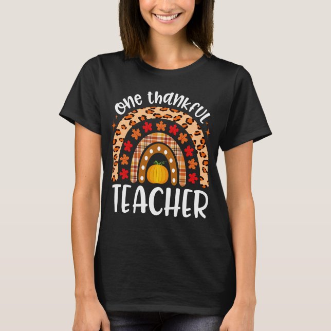 T-shirt Un Merci Maître Thanksgiving Rainbow Leopard (Devant)