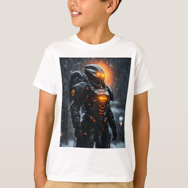 T-shirt un monstre de soldat alien (Devant)