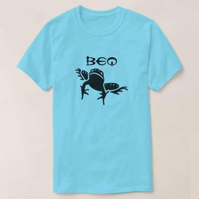 T-shirt Un mot kurde pour grenouille Beq, bleu (Design devant)