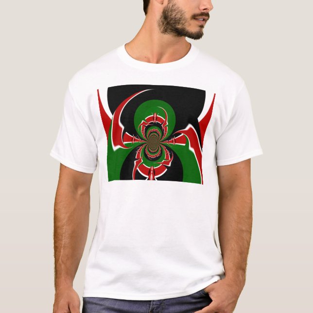 T-shirt Un Motif du drapeau kényan dynamique : un art puis (Devant)