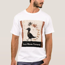 Un oiseau Sankofa tenant un coeur dans son bec,
