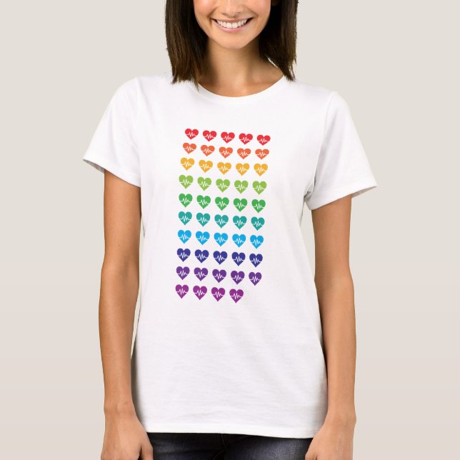 T-shirt Un Orlando One Pulse 49 Coeurs Arc-en-ciel (Devant)