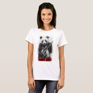 T-shirt Un panda joue du Rock avec une guitare électrique
