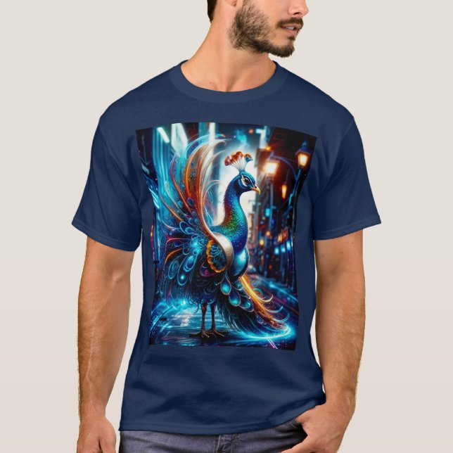 T-shirt Un paon moderne dans la grande ville (Devant)